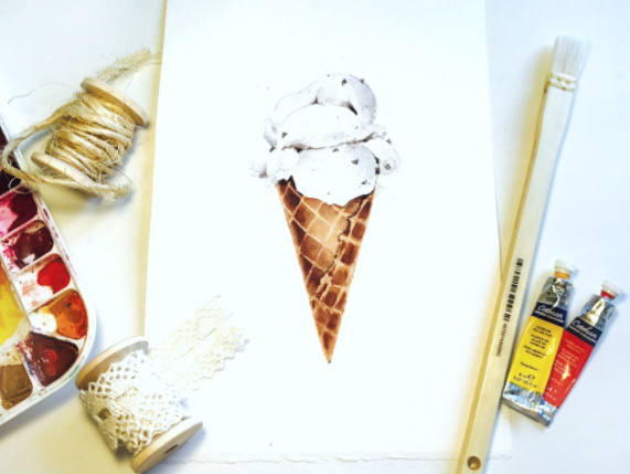 Акварельный скетчинг Мороженое - Art Creativity (2_0.png